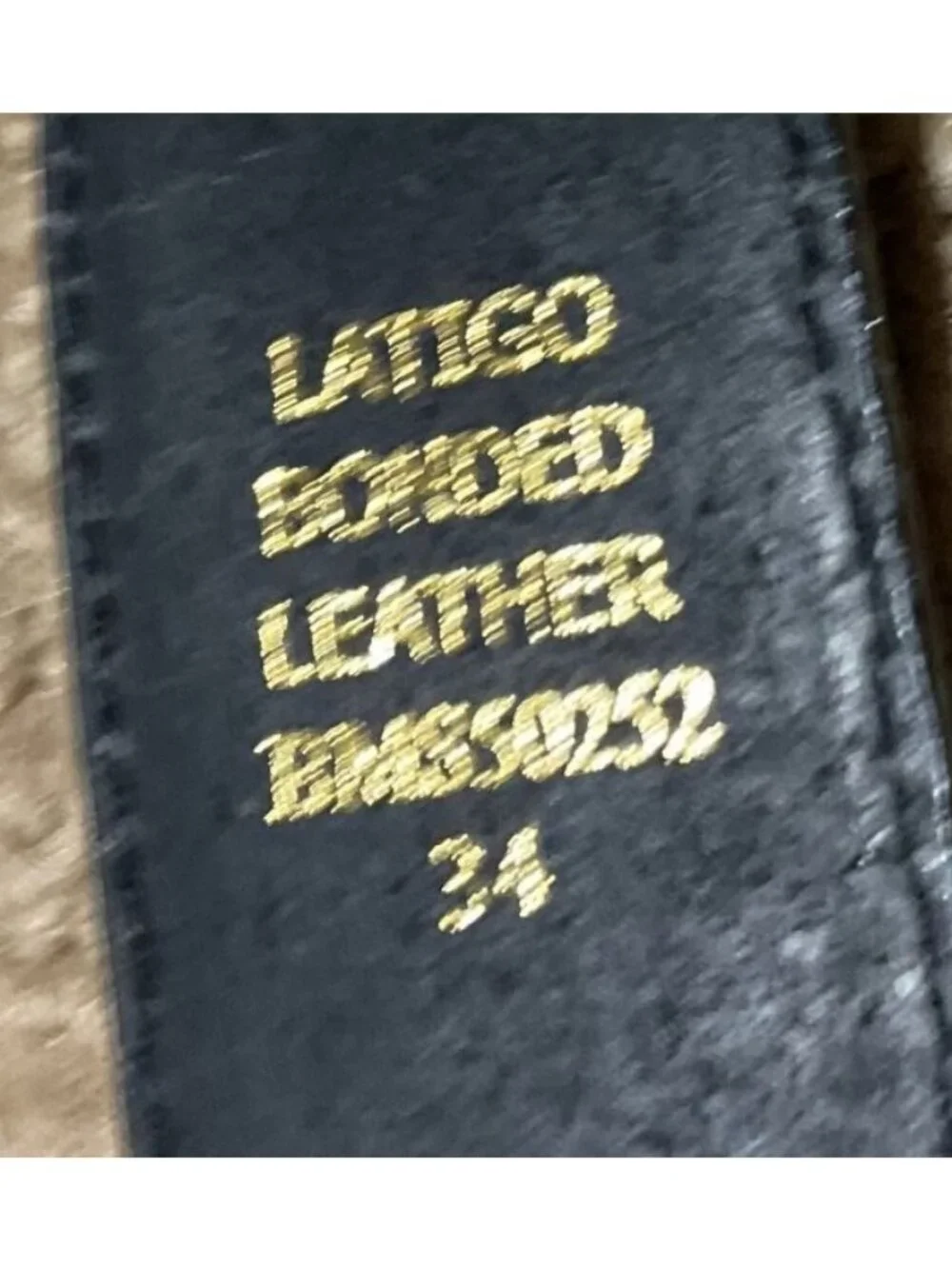 Black Leather Belt Sz 34 Maltese Cross Design Latigo Leather Heavy Metal Buckle
